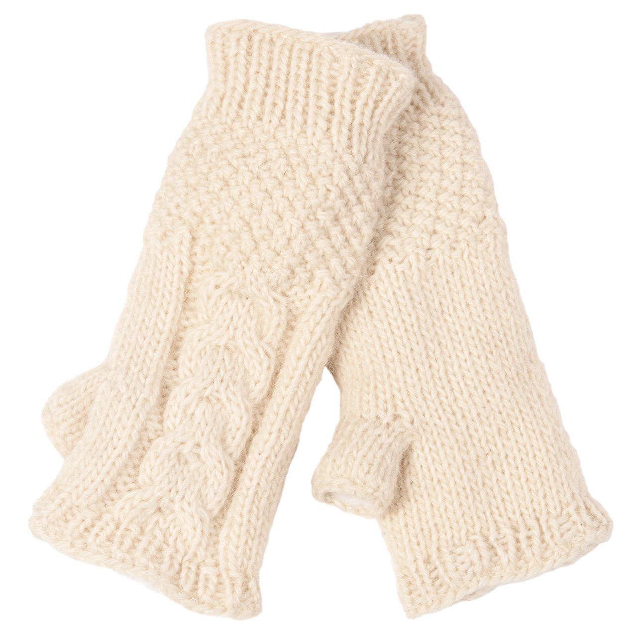 Nirvanna Designs Cable Hand-Knit Wool Hand Warmers