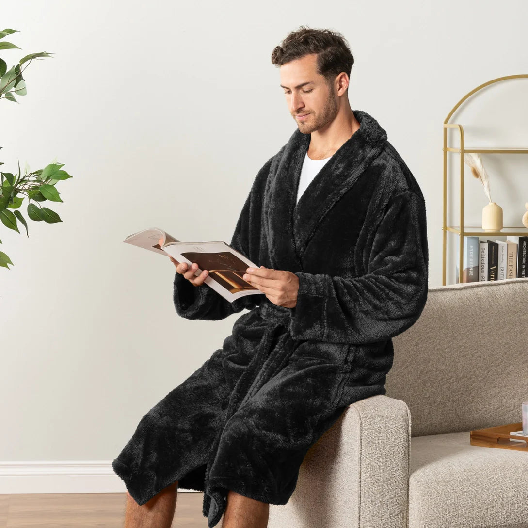 Pavilia Sherpa Fleece Men's Robe