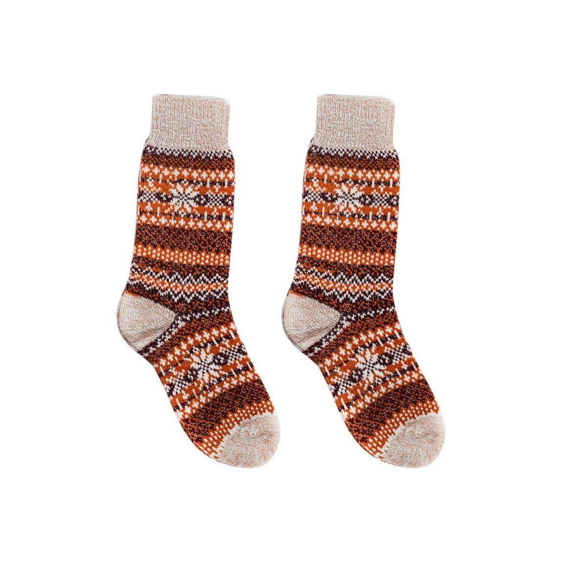 Nordic Wools Asenka Merino Wool Blend Unisex Socks / Holiday Pumpkin