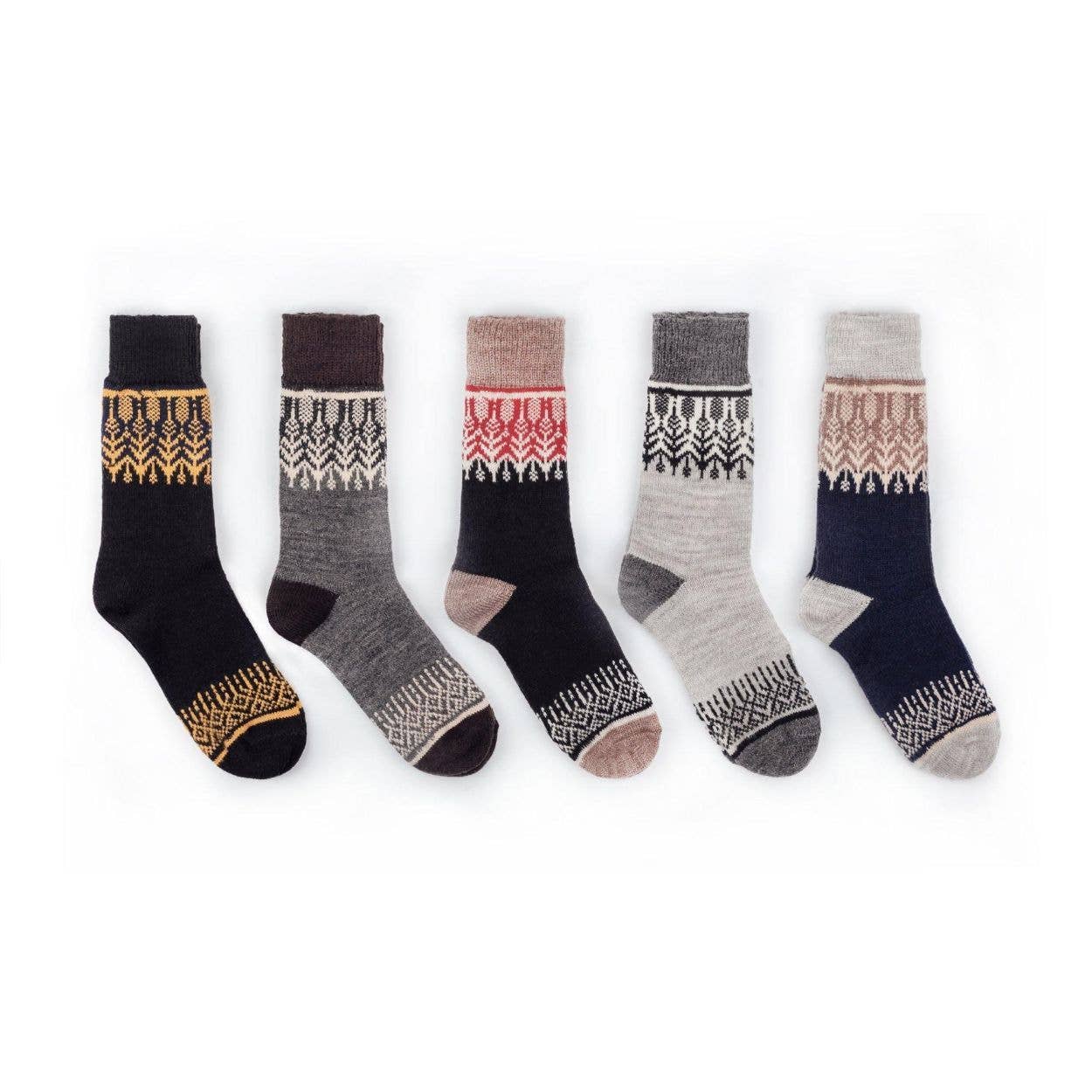 Nordic Wools Yule Merino Wool Blend Unisex Socks / 5-Pair Multi-Pack