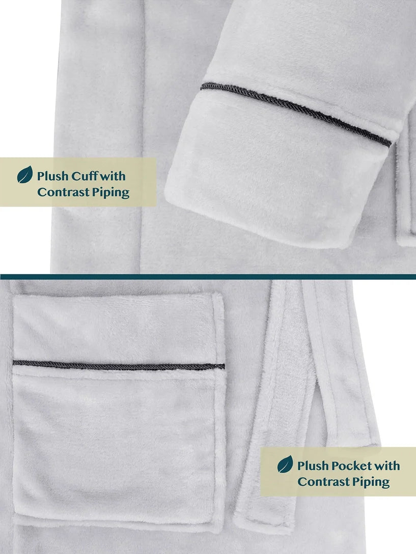 Pavilia Piping Fleece Men's Robe