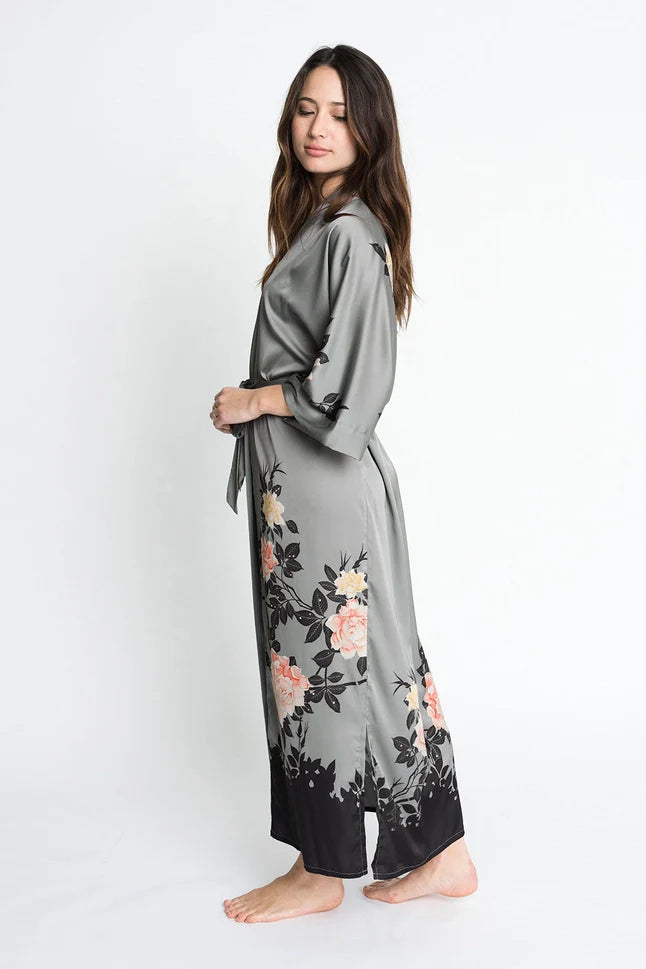KIM+ONO Blush Rose Women's Long Kimono Robe