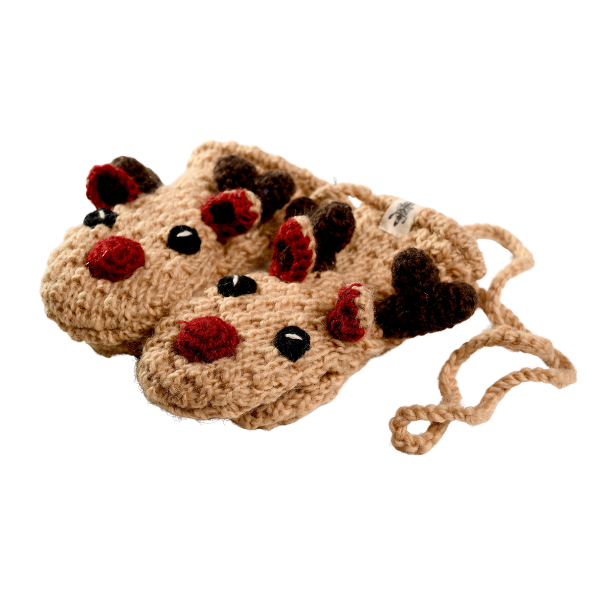 Nirvanna Designs Reindeer Hand-Crochet Wool Mittens