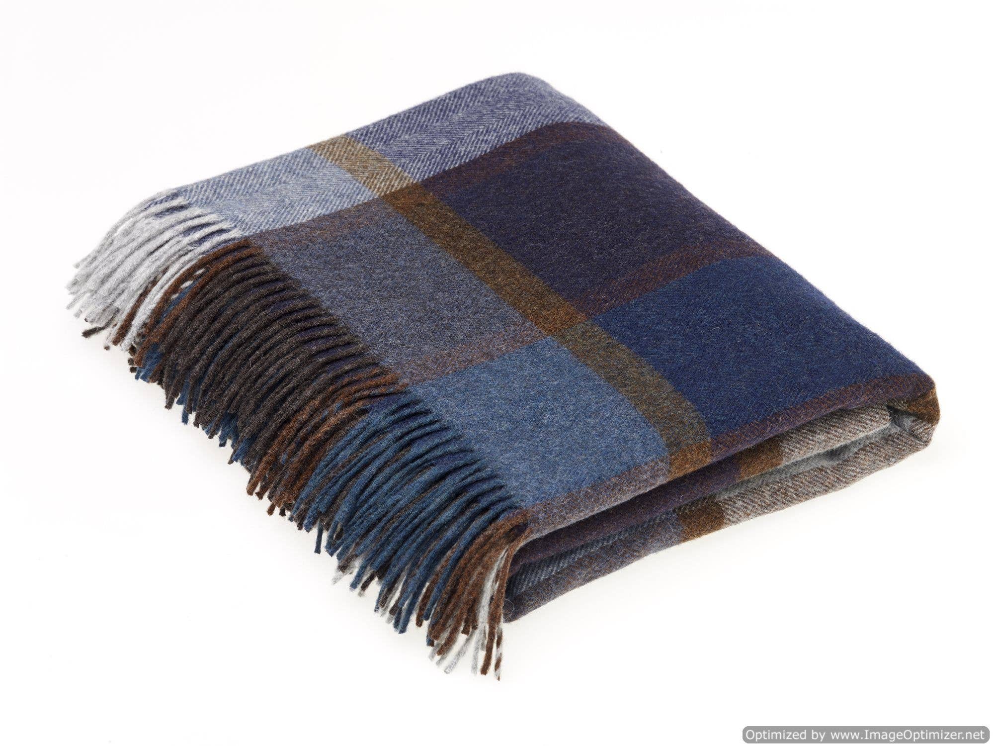Bronte Moon Pateley Check Merino Wool Throw Blanket Collection