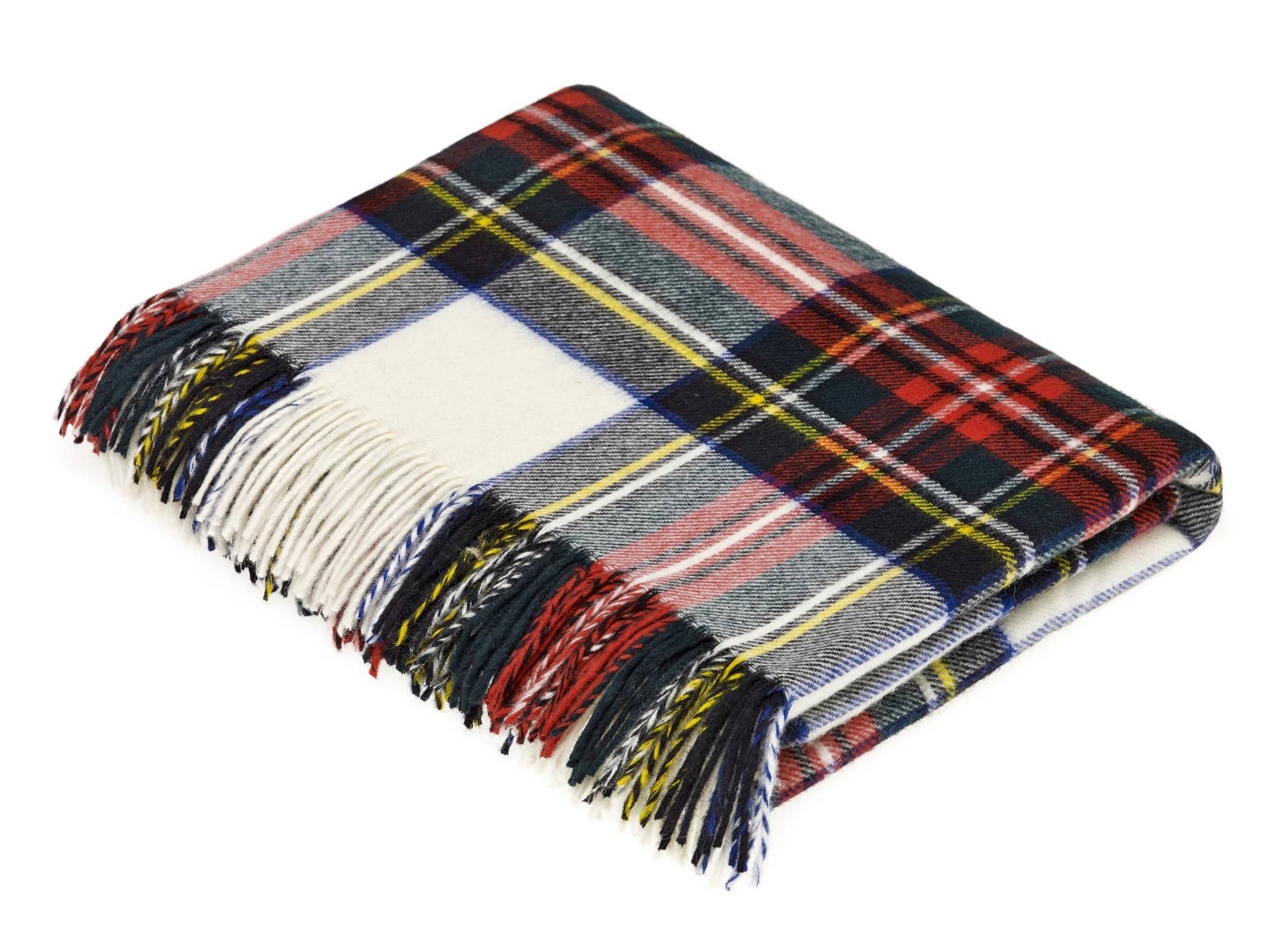Bronte Moon Tartan Plaid Merino Wool Throw Blanket Collection / Stewart Plaids
