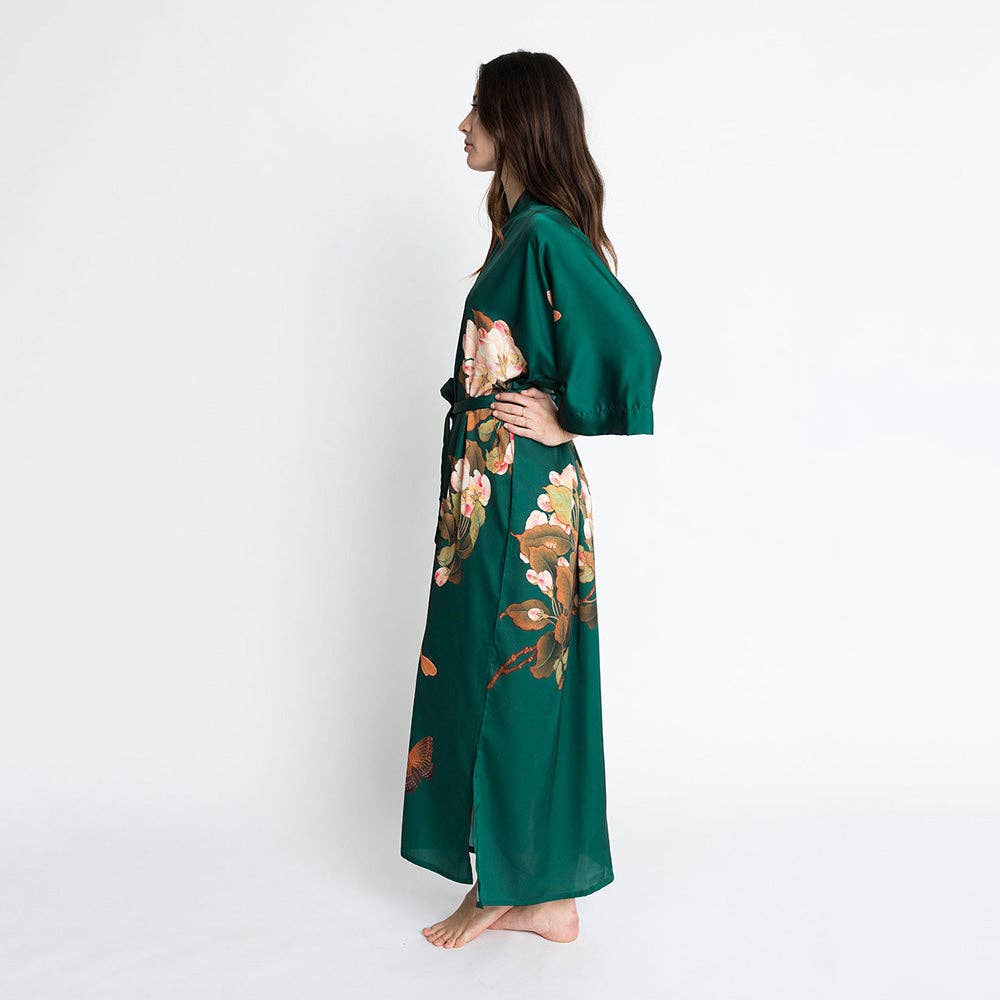 KIM+ONO Peony & Butterfly Women's Long Kimono Robe