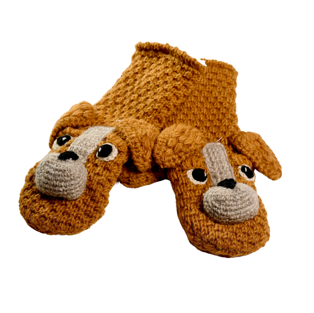 Nirvanna Designs Lucy Puppy Hand-Crochet Wool Mittens