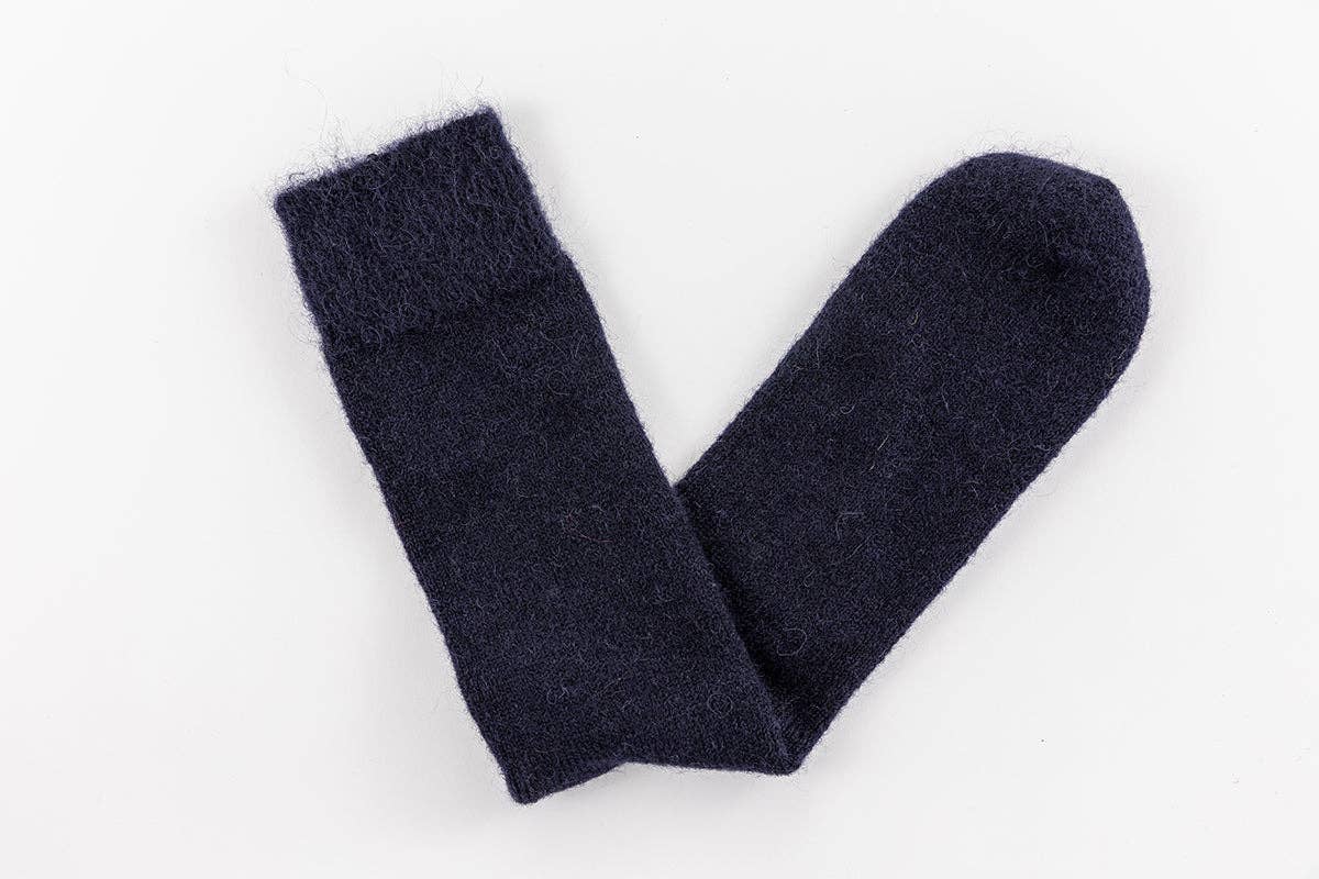 Pairs Scotland Ultra Soft Alpaca Wool Everyday Socks / Inky Blue