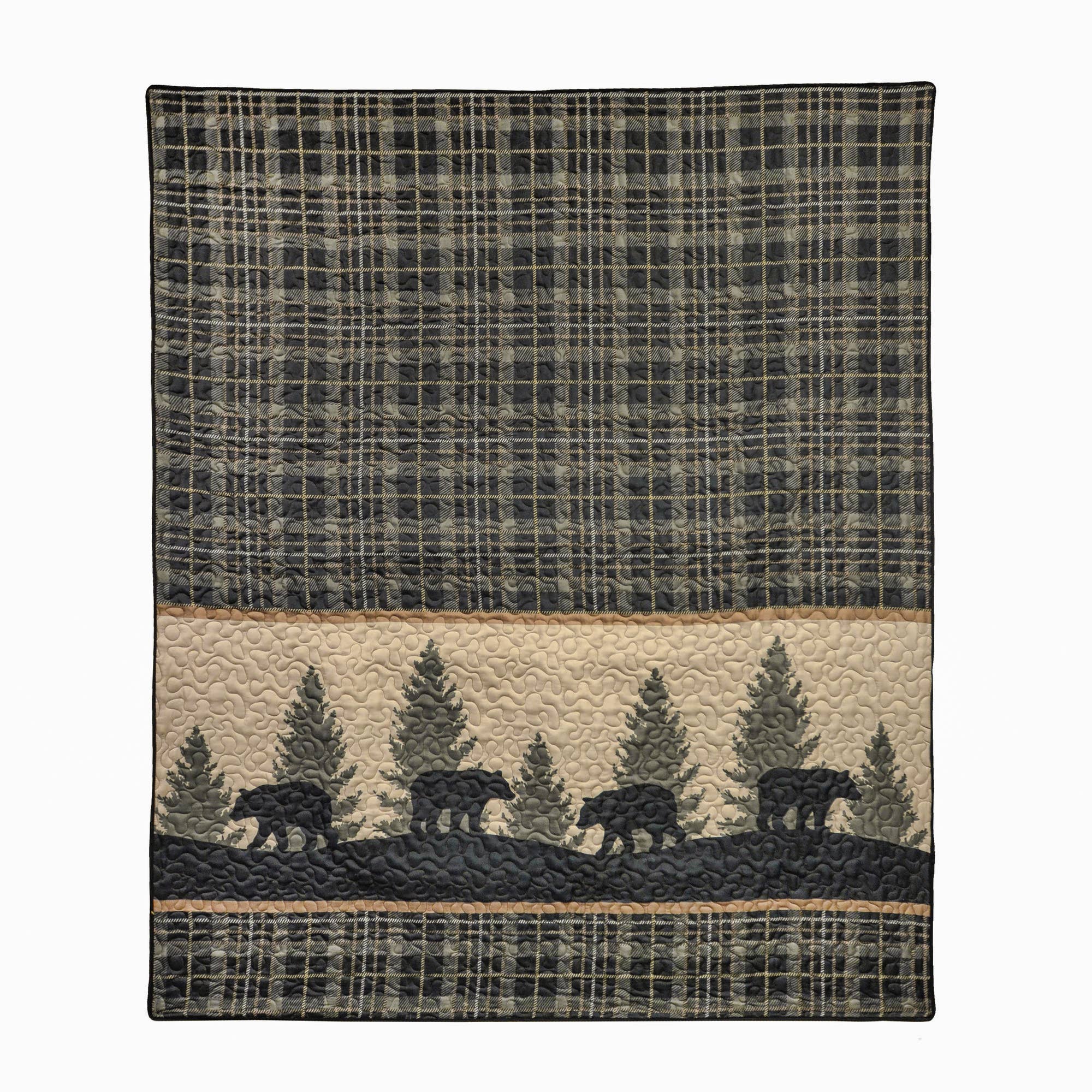 Donna Sharp Bear Walk Plaid Quilted Throw Blanket