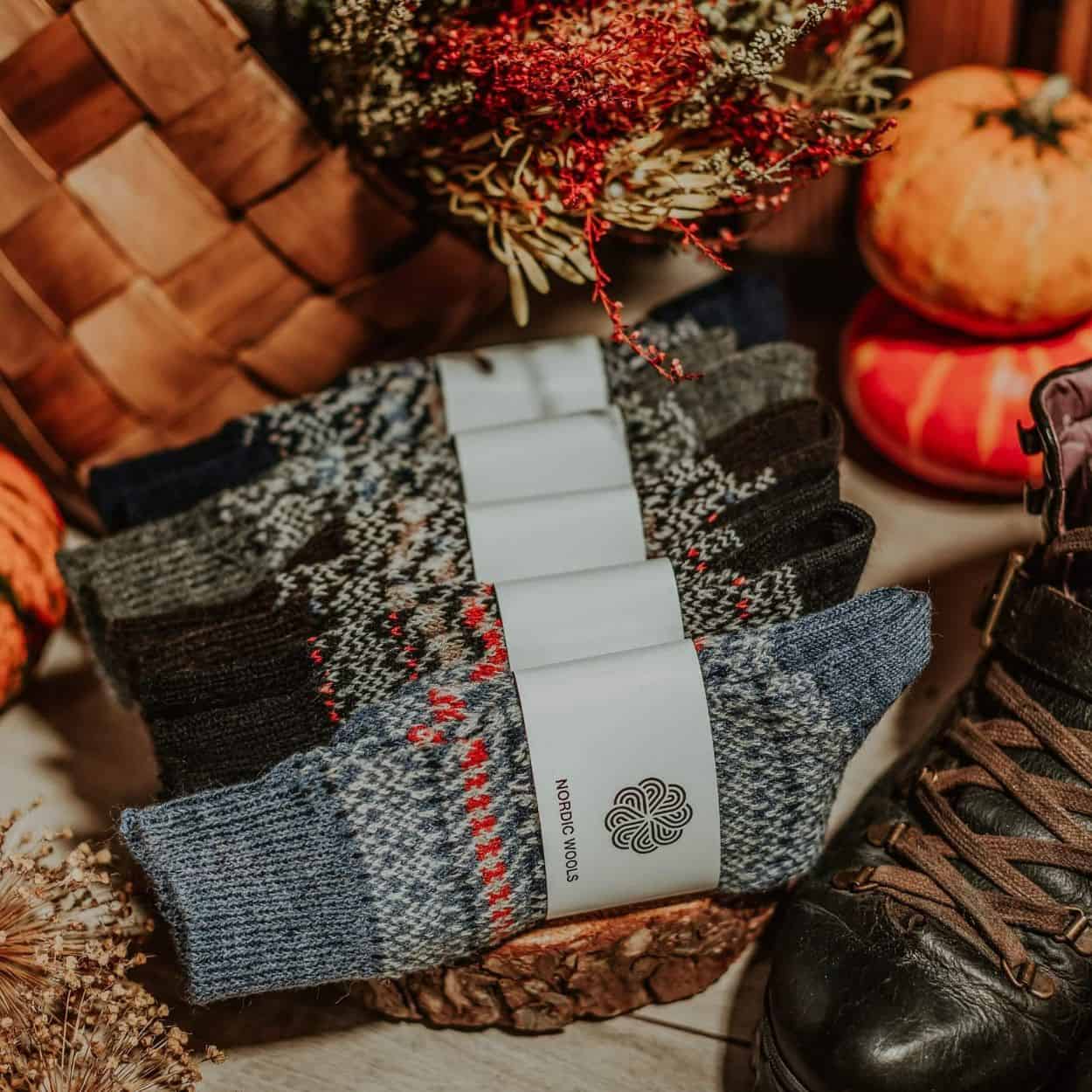 Nordic Wools Sigrid Merino Wool Blend Unisex Socks / 5-Pair Multi-Pack