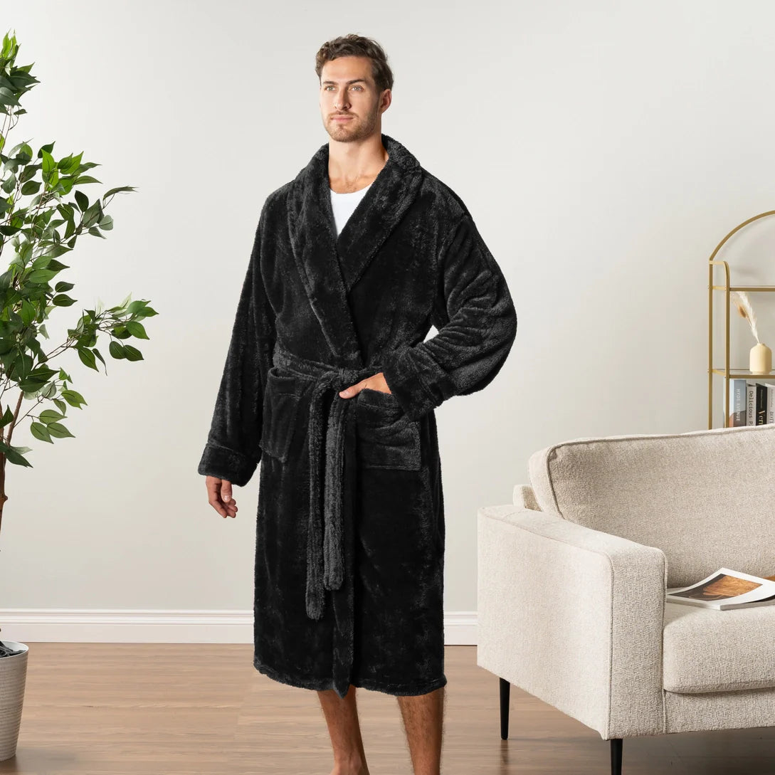 Pavilia Sherpa Fleece Men's Robe