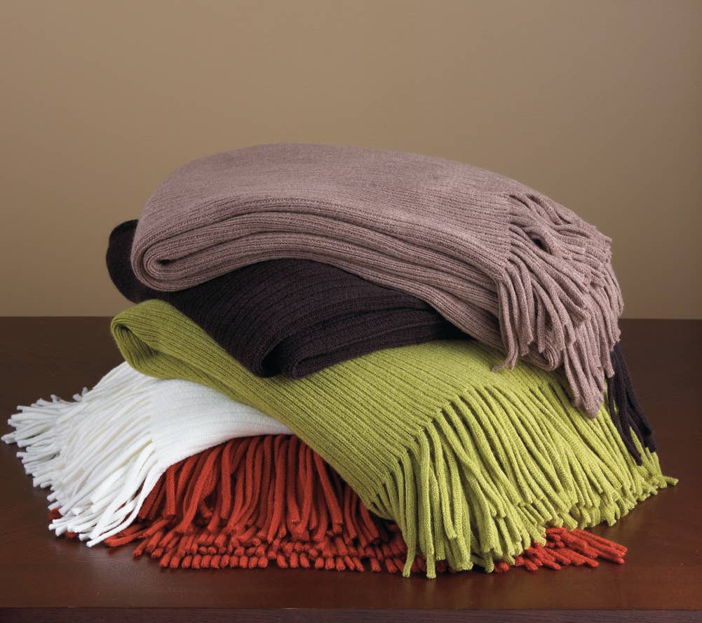 Fennco Styles Super Soft Faux Cashmere Throw Blanket / Ivory