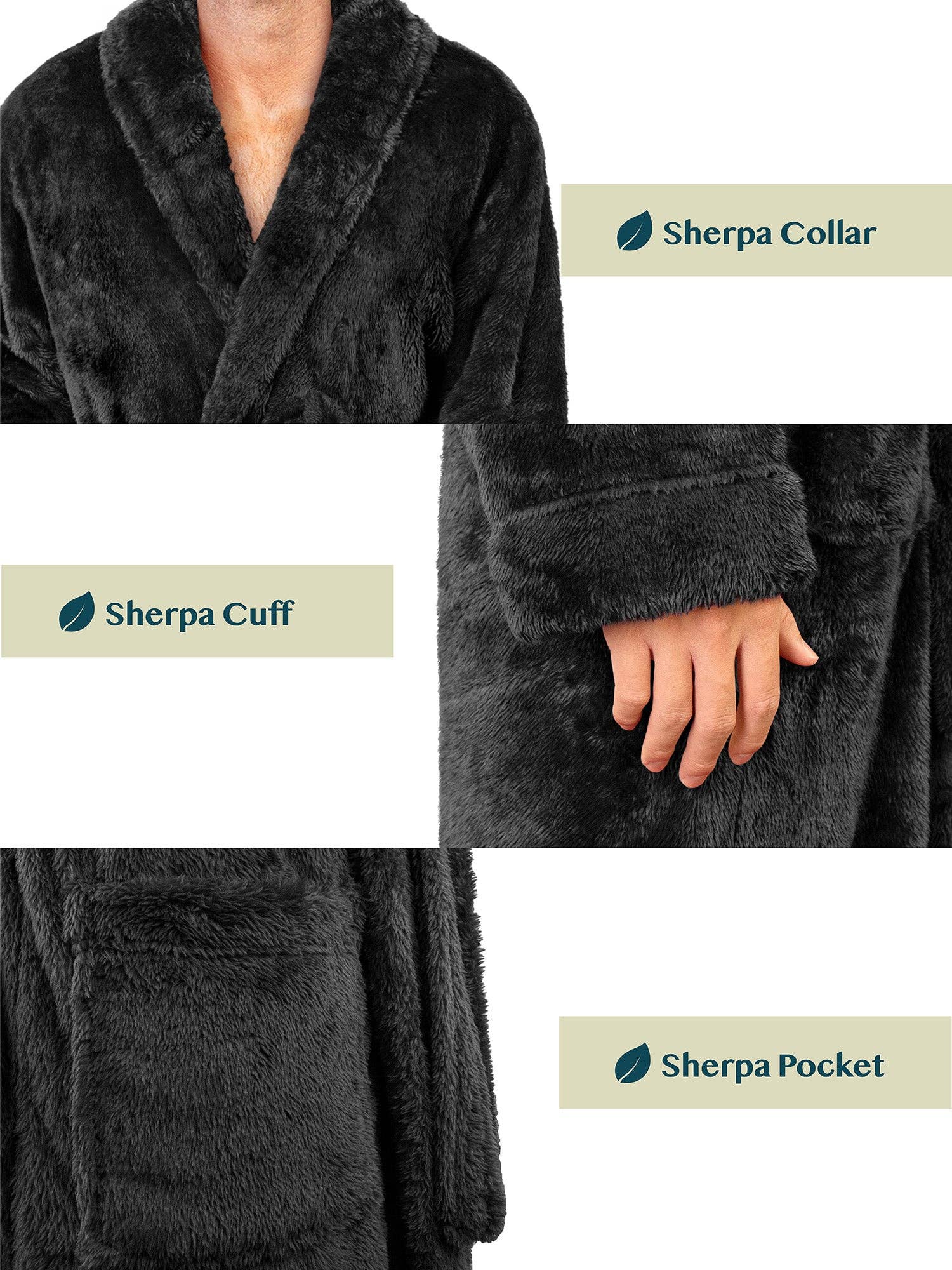 Pavilia Sherpa Fleece Men's Robe
