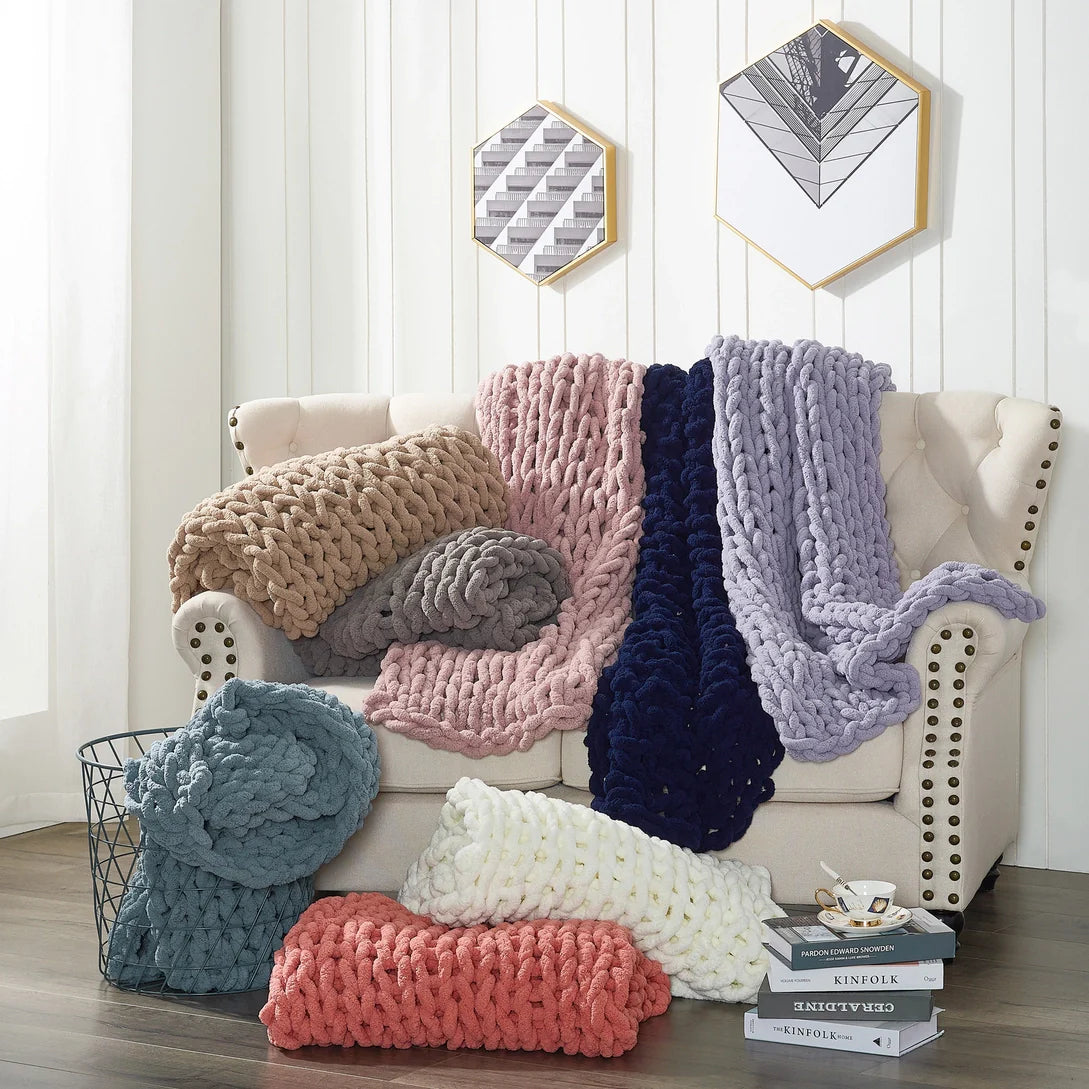 Donna Sharp Chenille Chunky Knit Throw Blanket