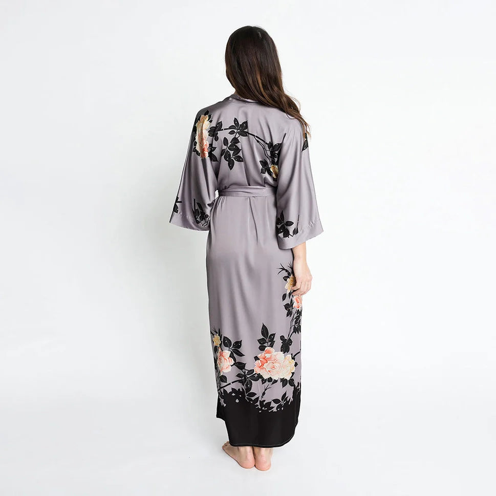 KIM+ONO Blush Rose Women's Long Kimono Robe