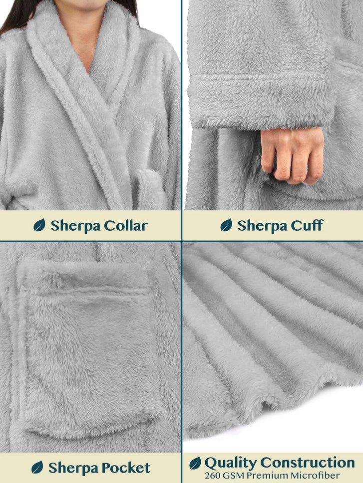 Pavilia Sherpa Fleece Women's Robe