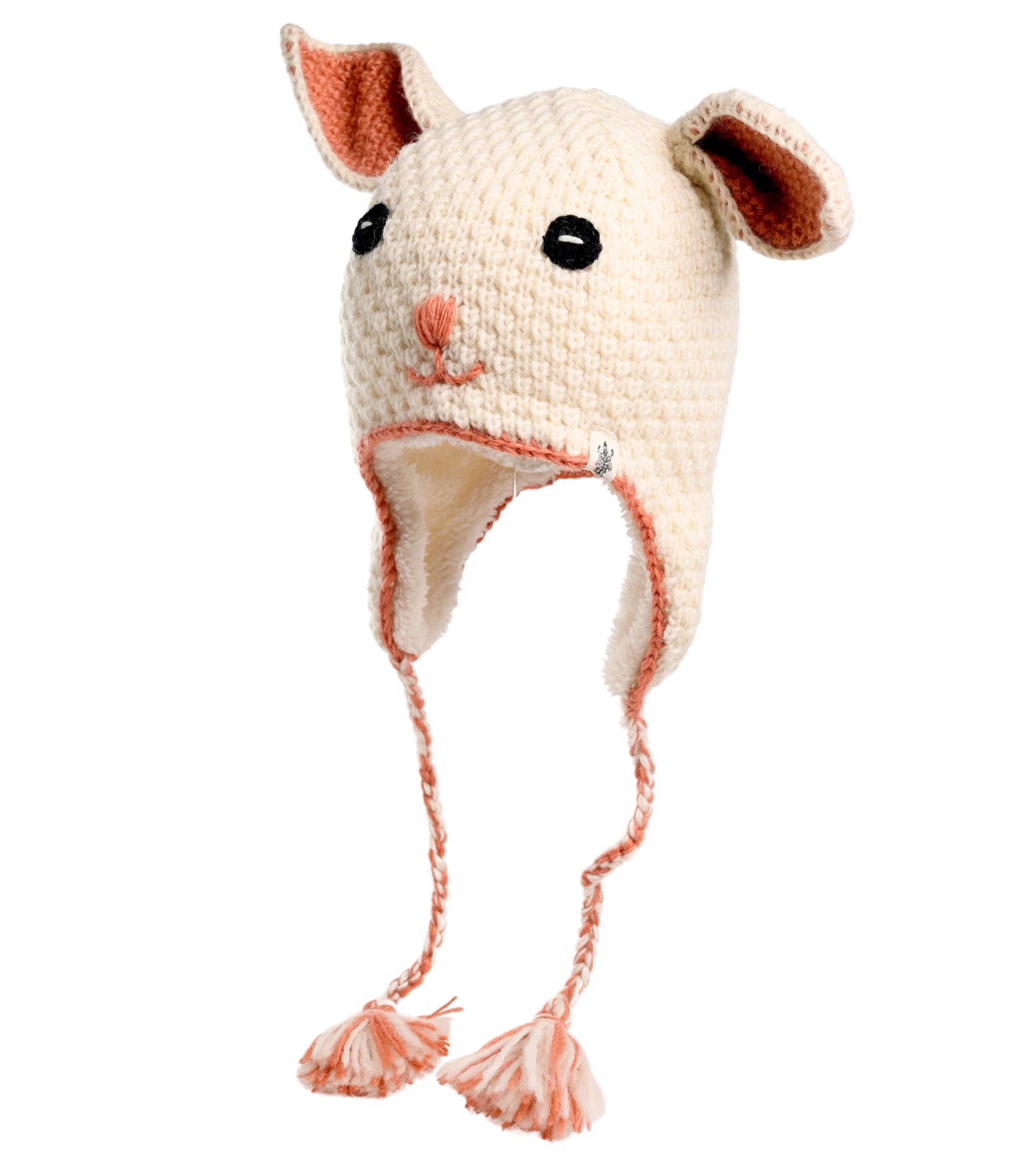 Nirvanna Designs Bunny Hand-Crochet Wool Earflap Hat