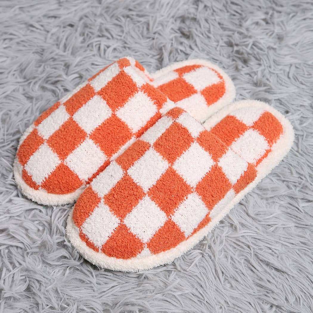 Fashion City Checkerboard Soft Microfiber Mule Slippers