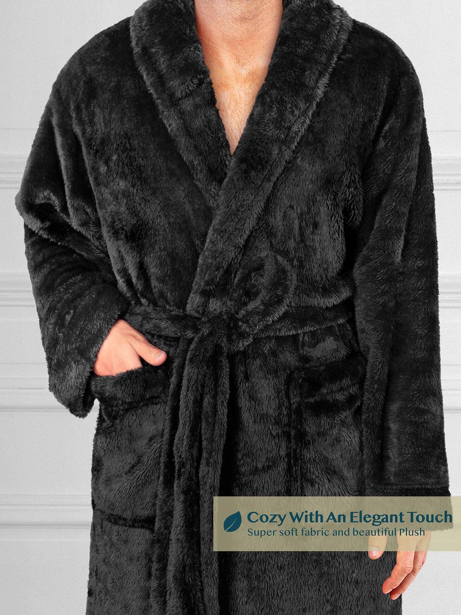 Pavilia Sherpa Fleece Men's Robe