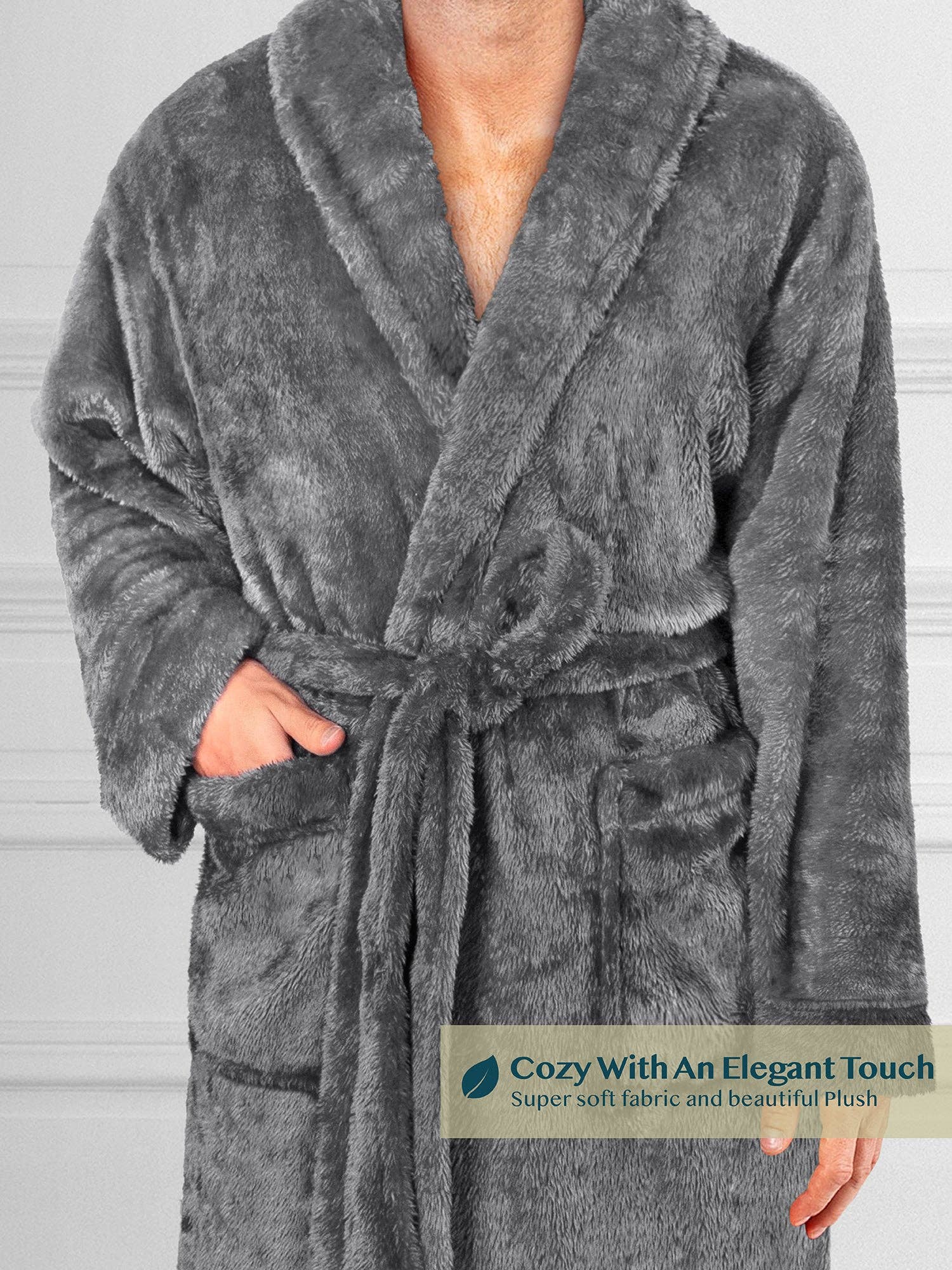 Pavilia Sherpa Fleece Men's Robe