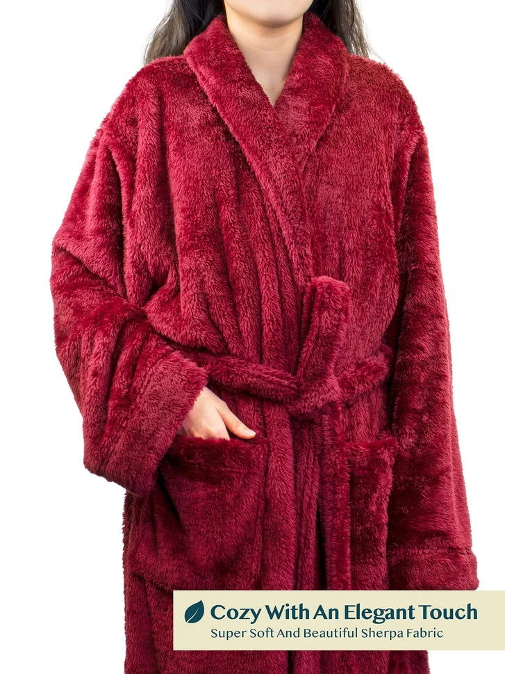 Pavilia Sherpa Fleece Women's Robe
