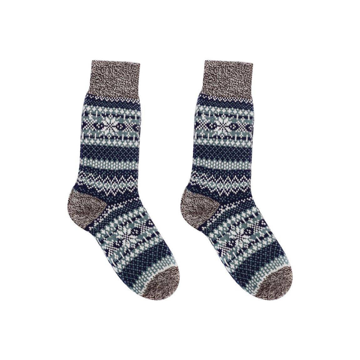 Nordic Wools Asenka Merino Wool Blend Unisex Socks / Cobalt & Teal Mix