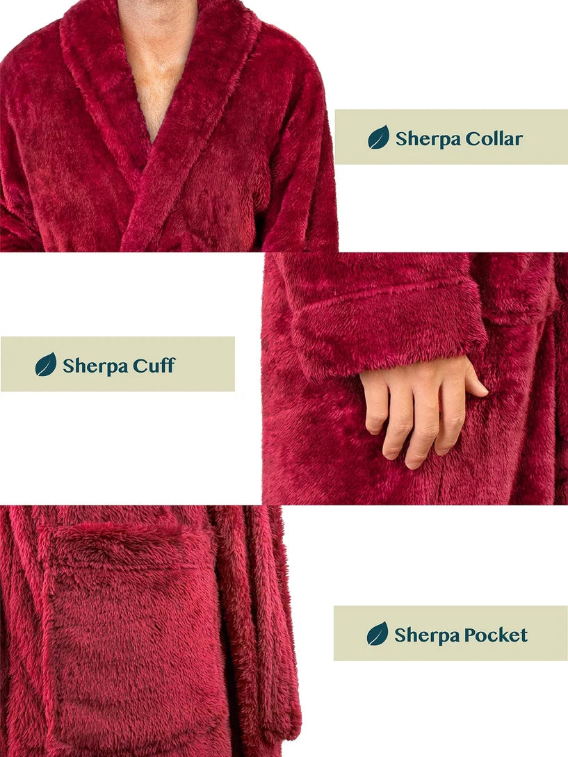 Pavilia Sherpa Fleece Men's Robe