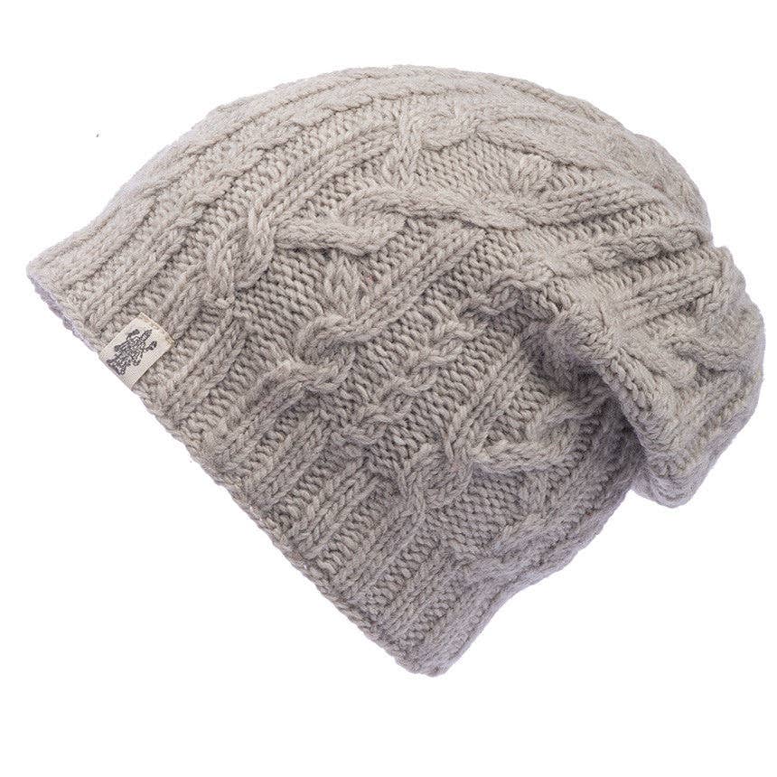 Nirvanna Designs Alexander Cable Hand-Knit Wool Slouch Beanie