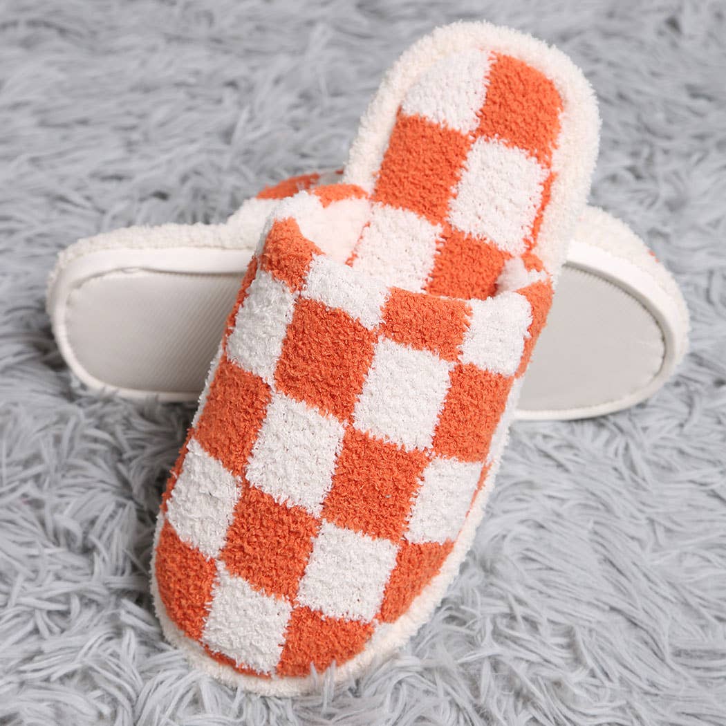 Fashion City Checkerboard Soft Microfiber Mule Slippers