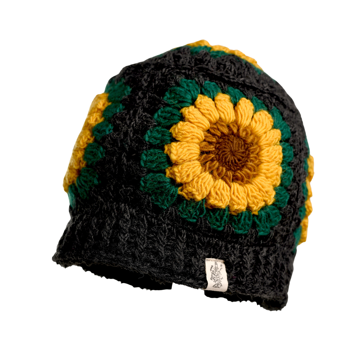 Nirvanna Designs Blooming Sunflower Hand-Knit Wool Beanie