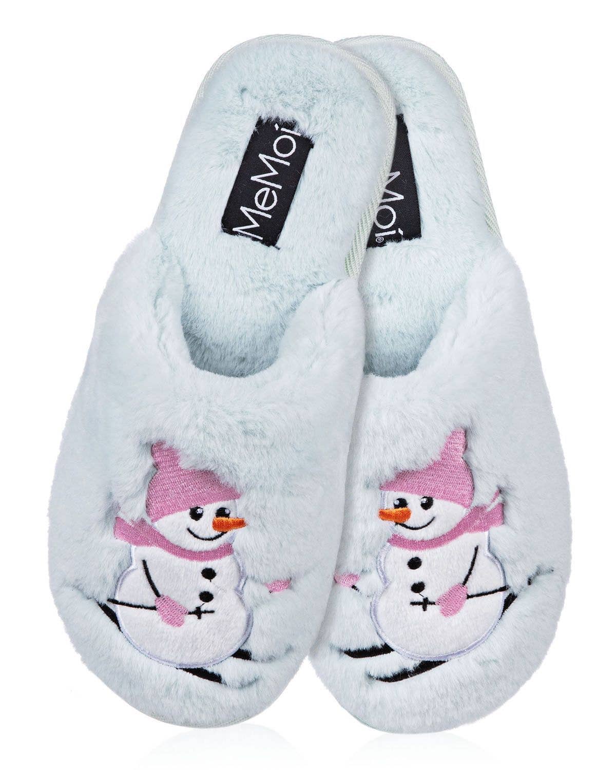 MeMoí Snowman Ski-sons Memory Foam Mule Slippers