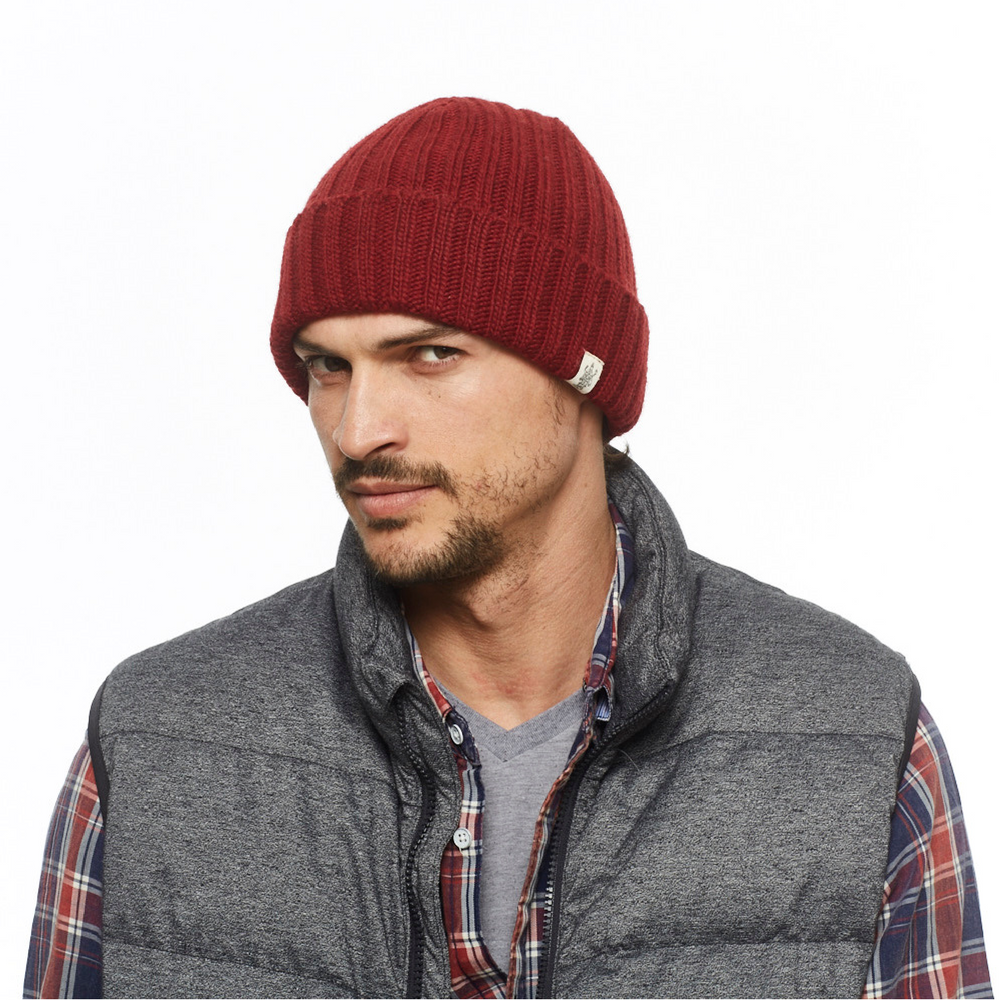 Nirvanna Designs Clyde Hand-Knit Wool Ribbed Beanie