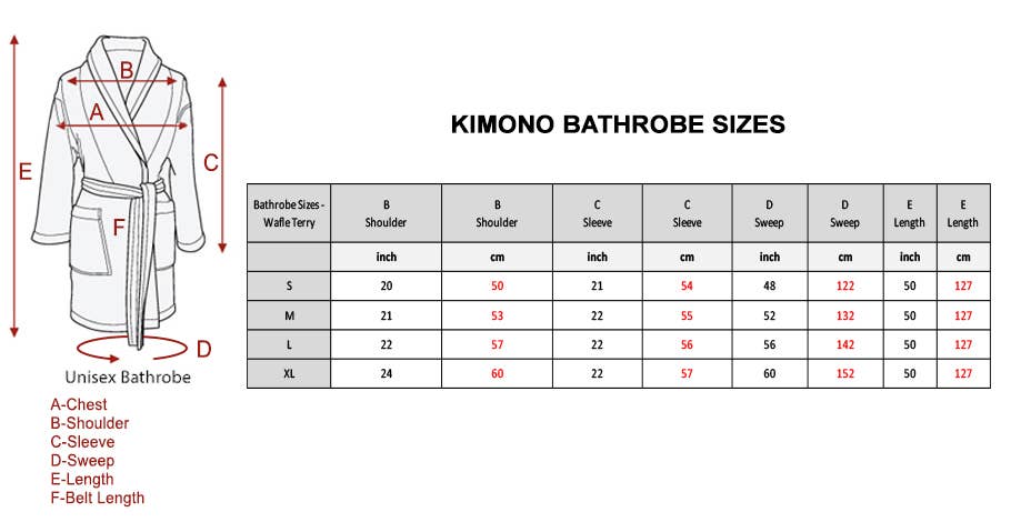 East'N Blue Kimono Cotton Unisex Turkish Bathrobe