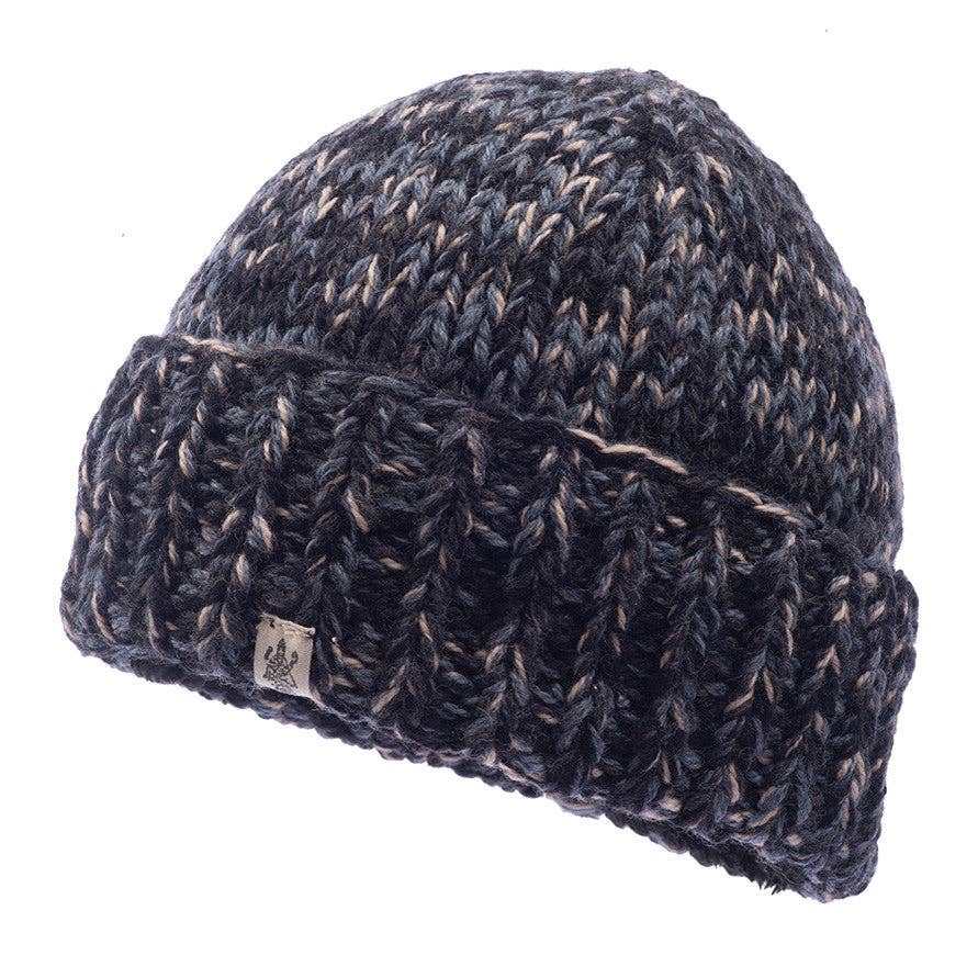 Nirvanna Designs Marbled Rib Hand-Knit Wool Beanie