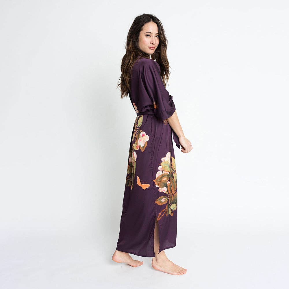 KIM+ONO Peony & Butterfly Women's Long Kimono Robe