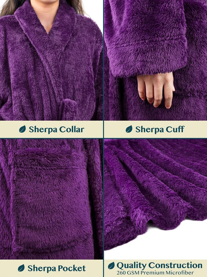 Pavilia Sherpa Fleece Women's Robe