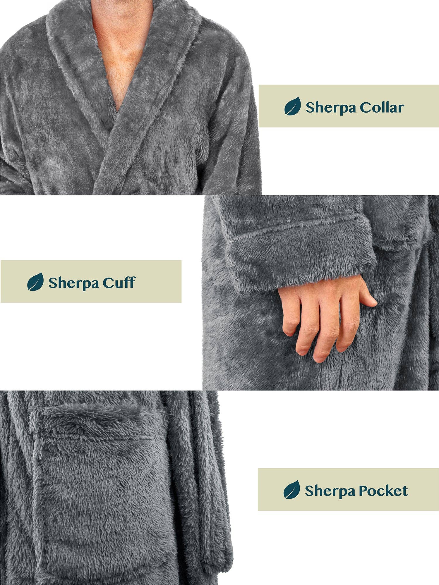 Pavilia Sherpa Fleece Men's Robe