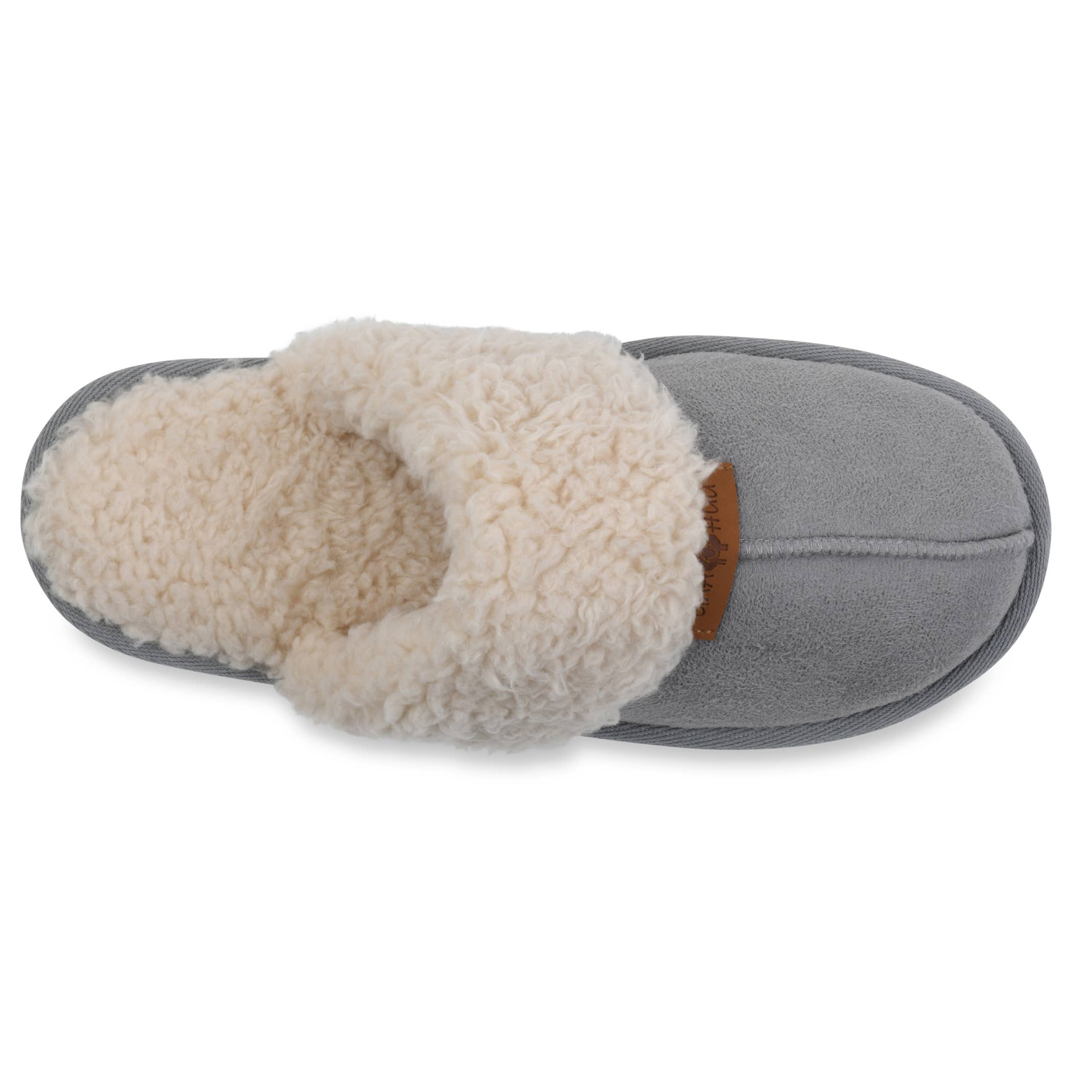 gaahuu Faux Suede & Shearling Memory Foam Mule Slippers