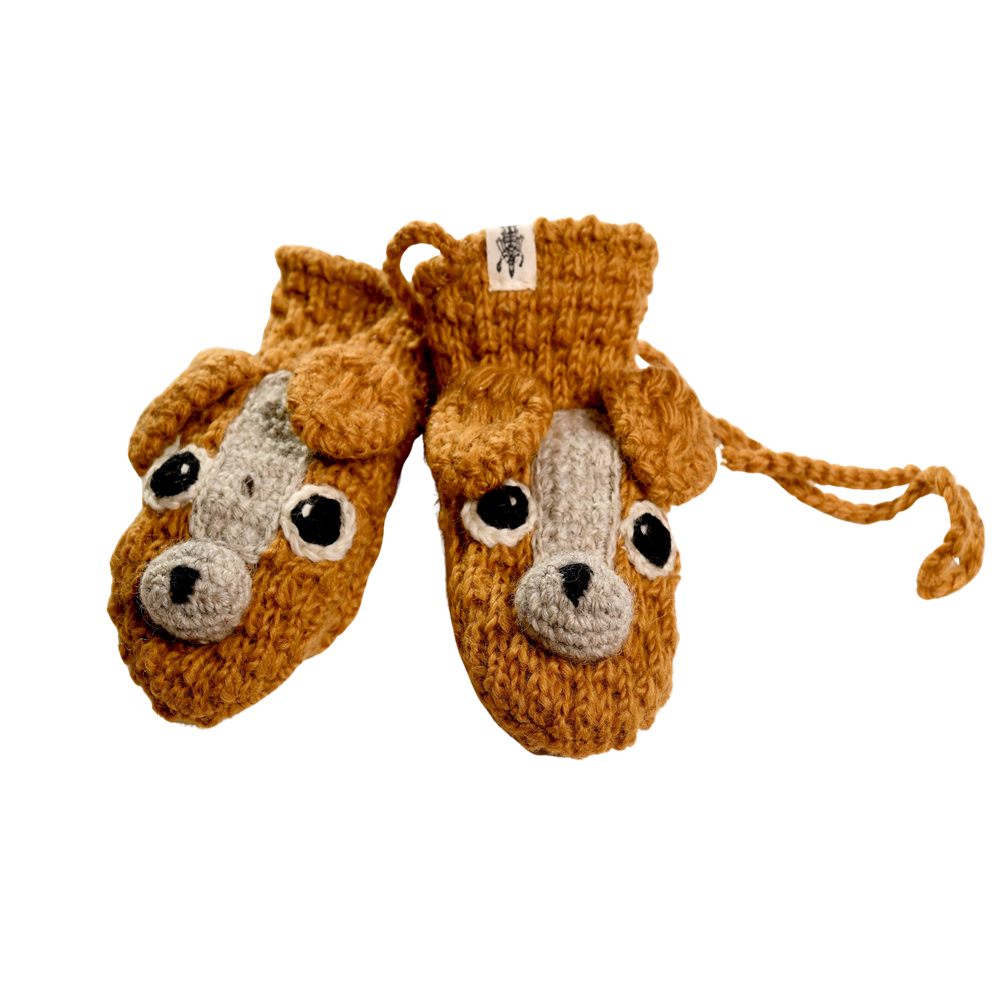 Nirvanna Designs Lucy Puppy Hand-Crochet Wool Mittens