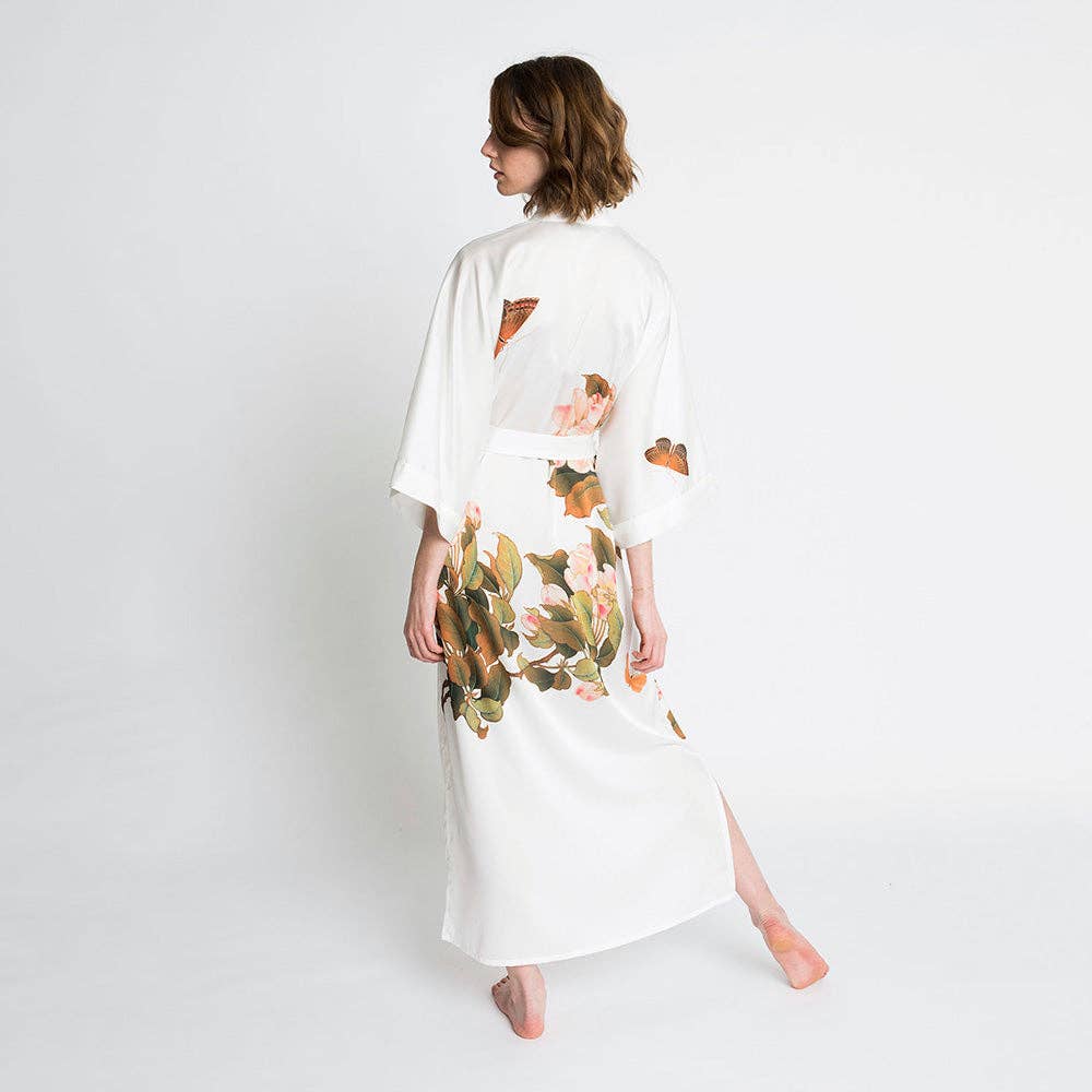 KIM+ONO Peony & Butterfly Women's Long Kimono Robe