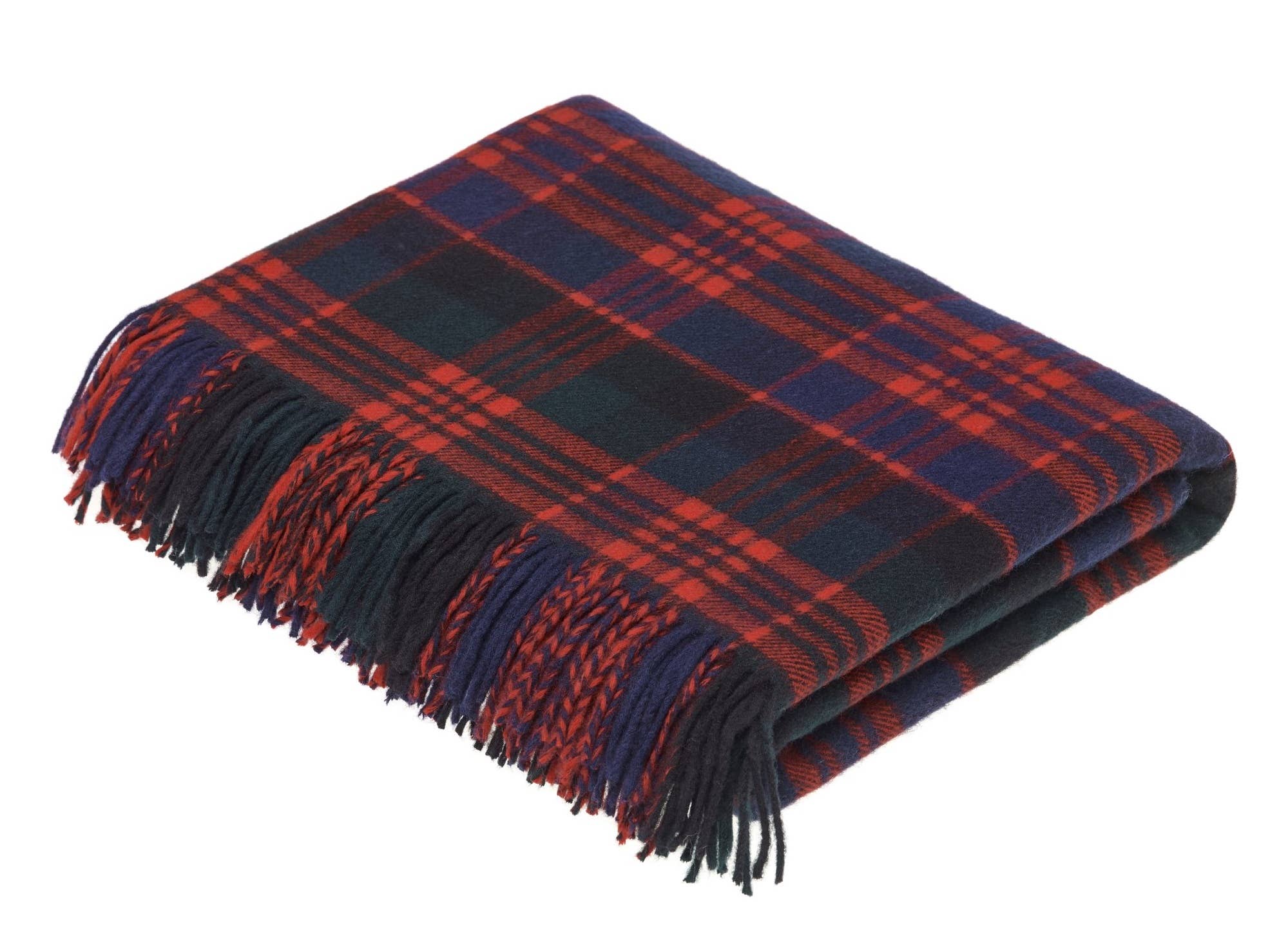 Bronte Moon Tartan Plaid Merino Wool Throw Blanket Collection / McDonald Plaid