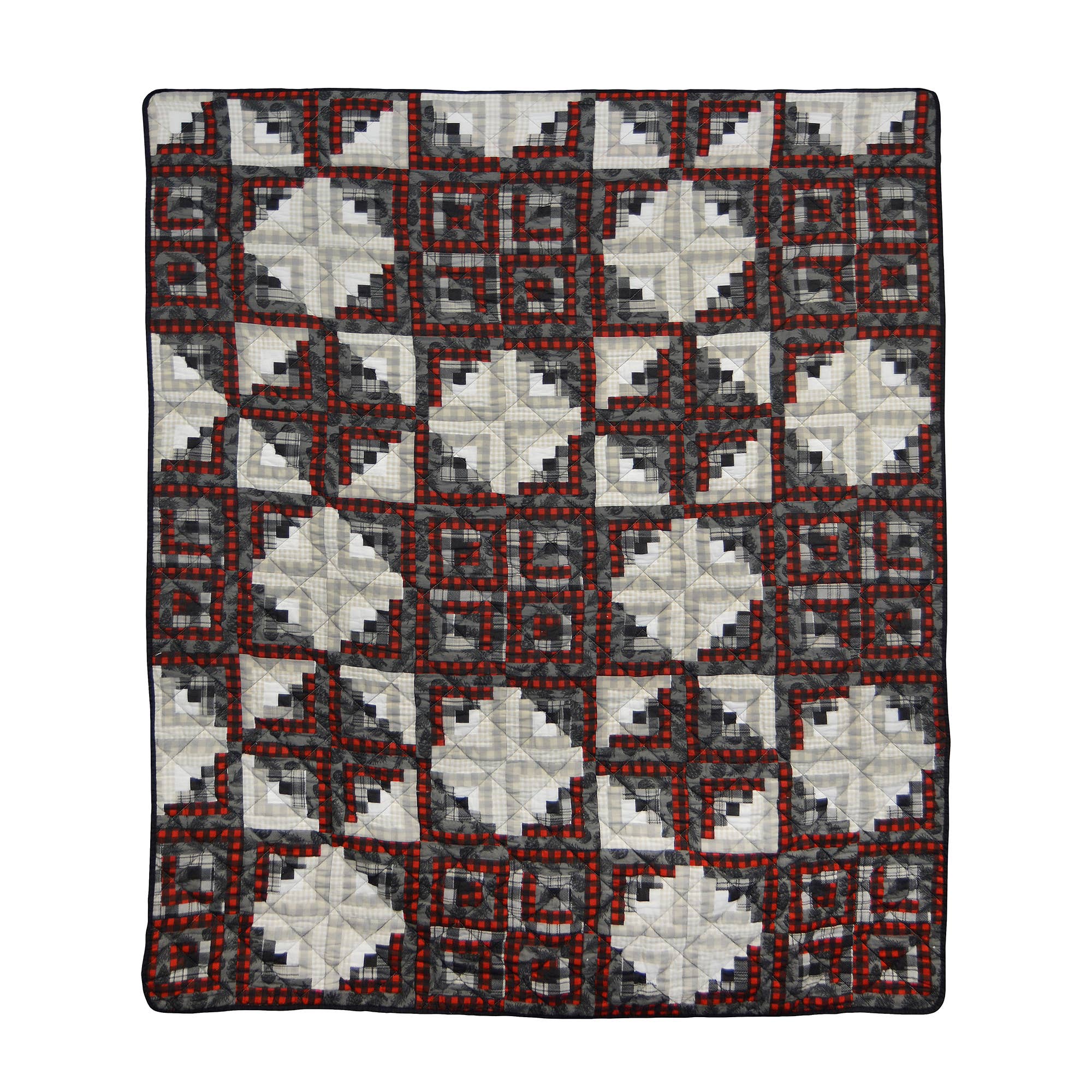 Donna Sharp Log Cabin Star Quilted Throw Blanket