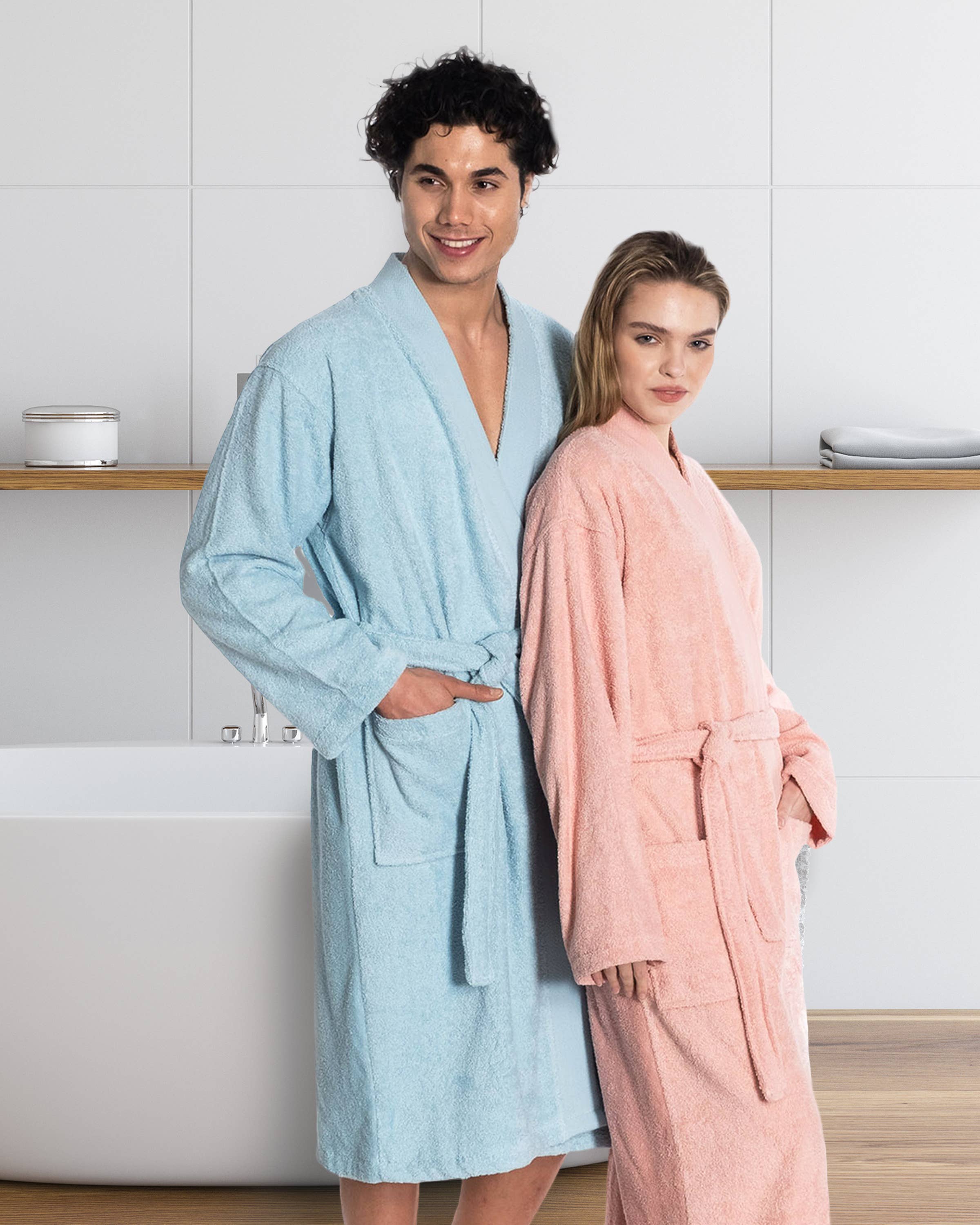 East'N Blue Kimono Cotton Unisex Turkish Bathrobe