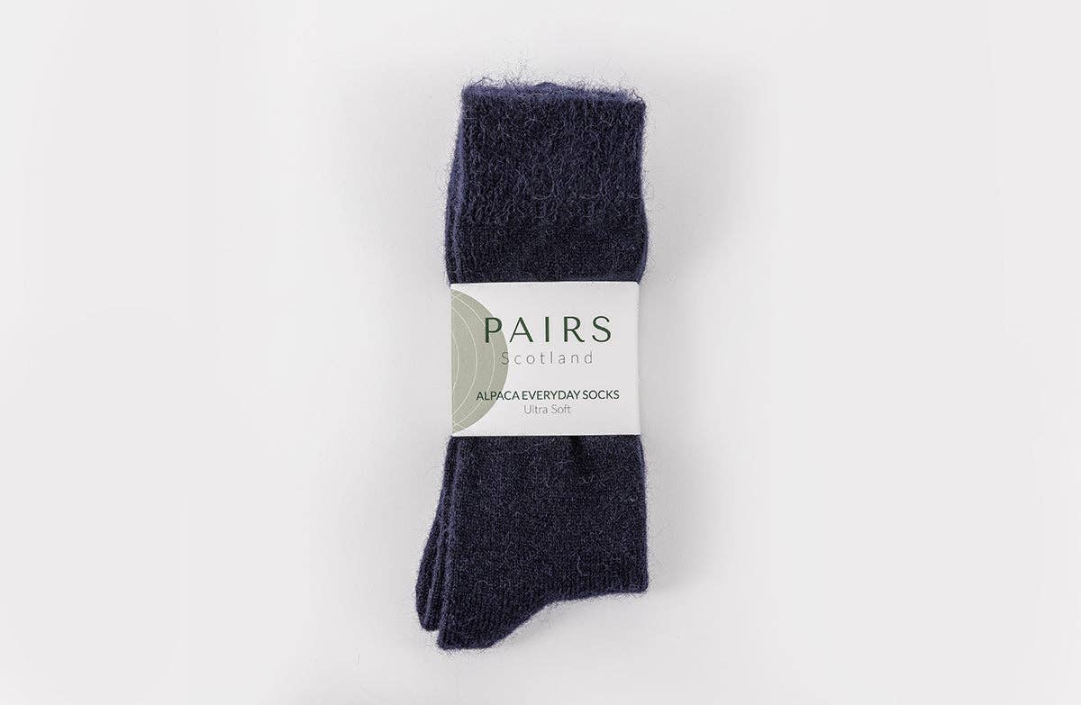 Pairs Scotland Ultra Soft Alpaca Wool Everyday Socks / Inky Blue