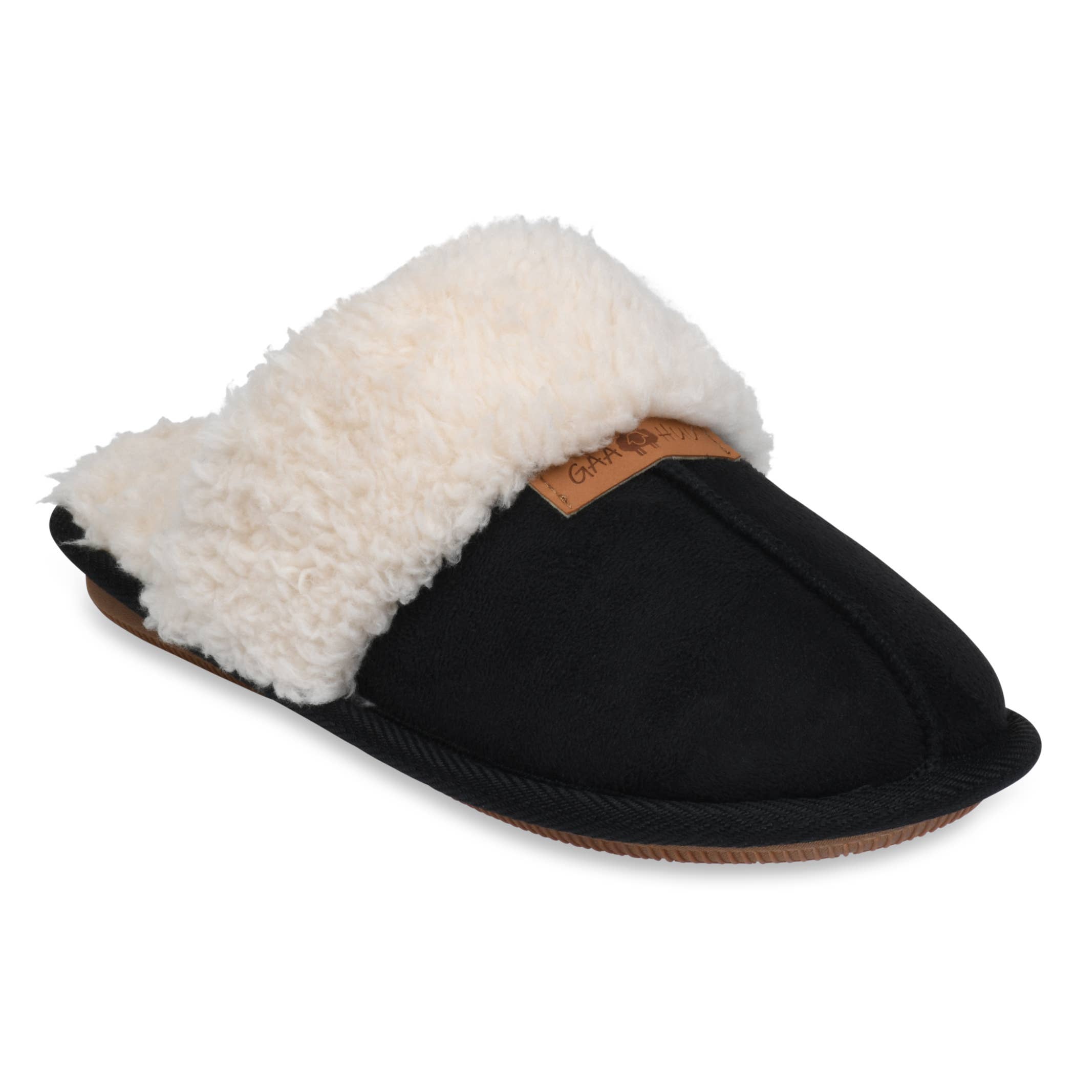 gaahuu Faux Suede & Shearling Memory Foam Mule Slippers