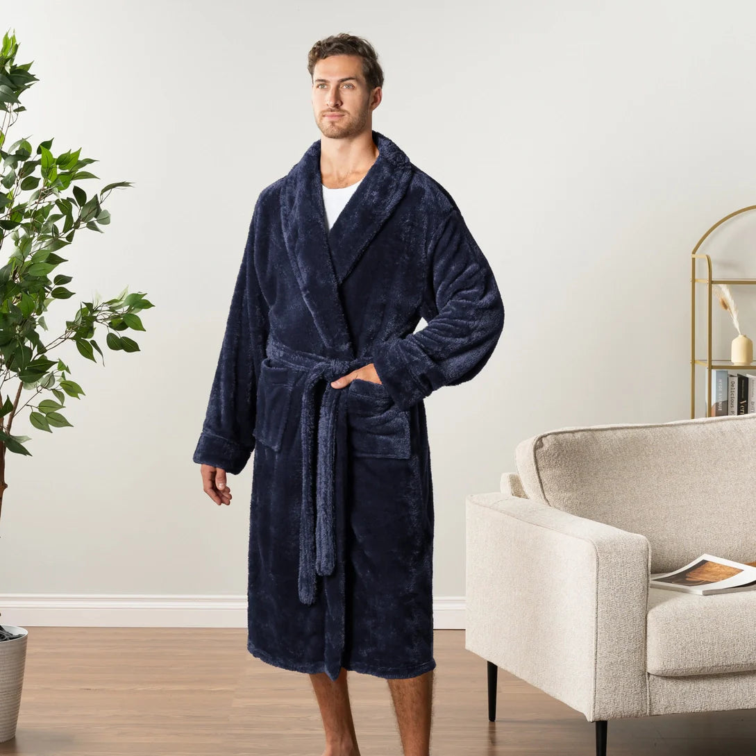 Pavilia Sherpa Fleece Men's Robe