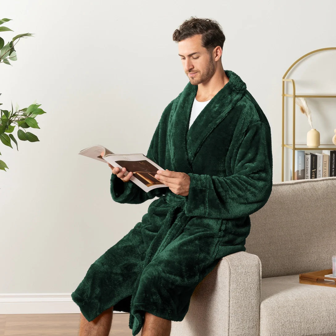 Pavilia Sherpa Fleece Men's Robe
