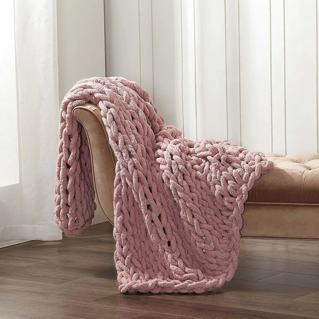 Donna Sharp Chenille Chunky Knit Throw Blanket