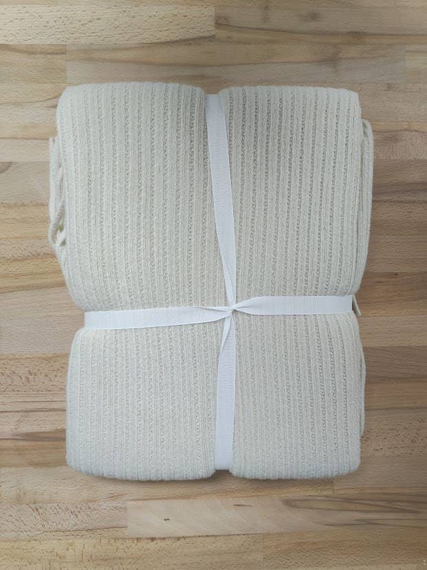 Fennco Styles Super Soft Faux Cashmere Throw Blanket / Ivory