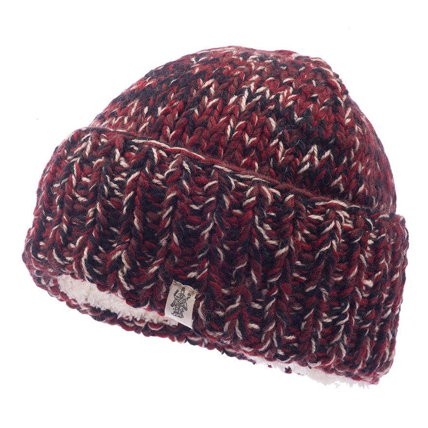 Nirvanna Designs Marbled Rib Hand-Knit Wool Beanie